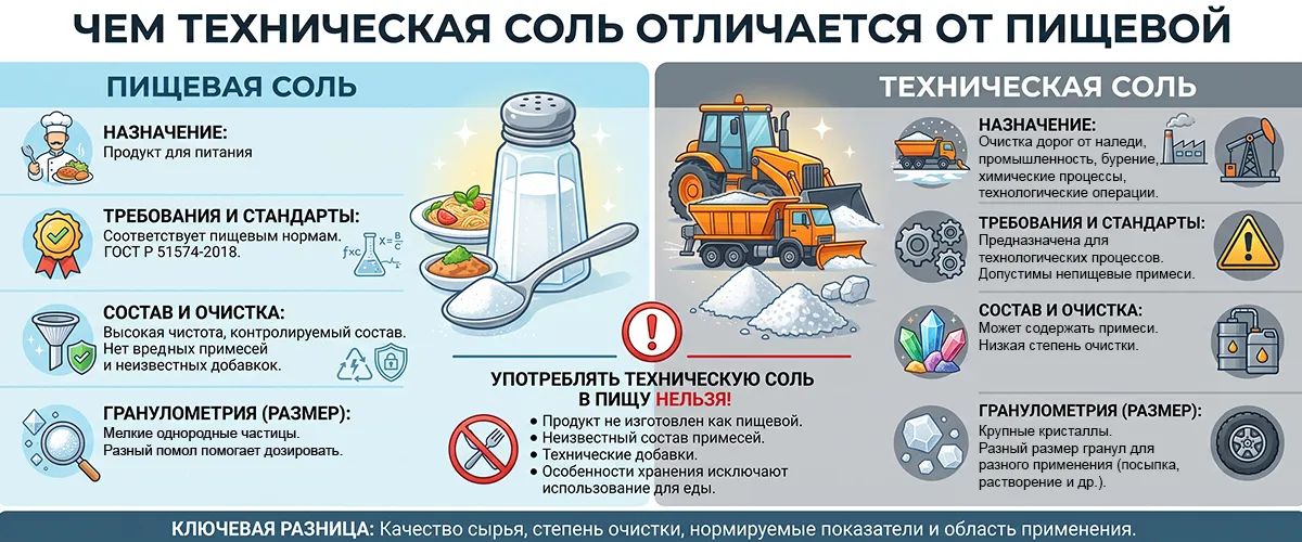 Чем техническая соль отличается от пищевой | ООО «СПЕКТР ДМ»